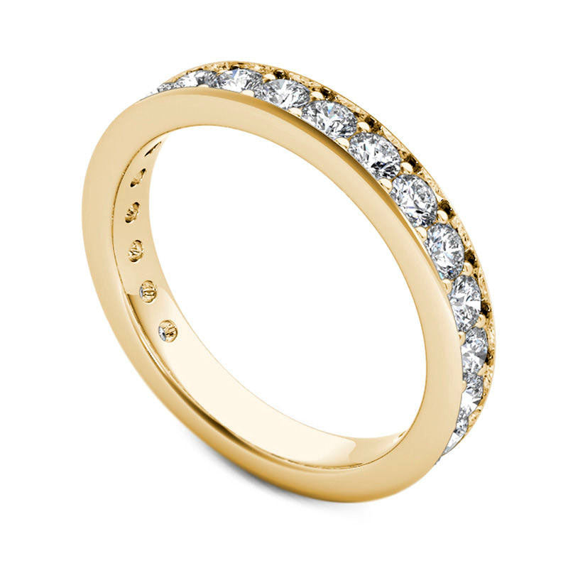 1.0 CT. T.W. Natural Diamond Wedding Band in Solid 10K Yellow Gold