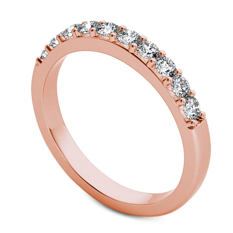 0.50 CT. T.W. Natural Diamond Wedding Band in Solid 10K Rose Gold