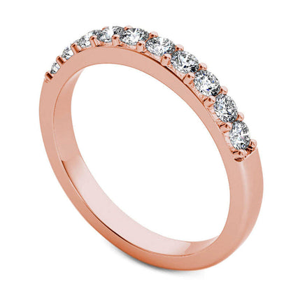 0.50 CT. T.W. Natural Diamond Wedding Band in Solid 10K Rose Gold