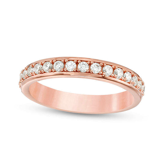 0.50 CT. T.W. Natural Diamond Wedding Band in Solid 10K Rose Gold