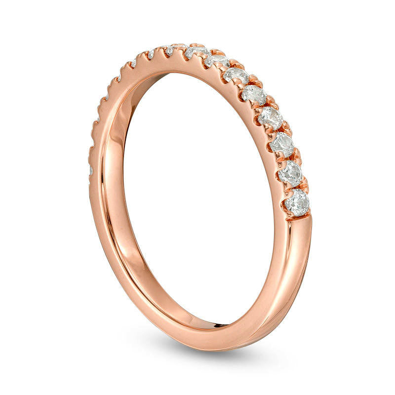 0.38 CT. T.W. Natural Diamond Wedding Band in Solid 10K Rose Gold