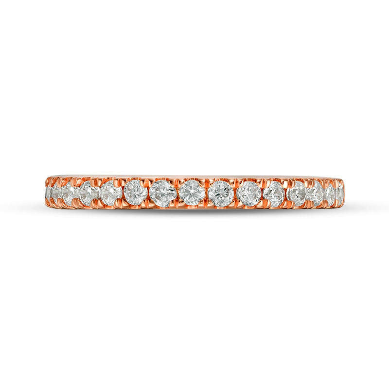 0.38 CT. T.W. Natural Diamond Wedding Band in Solid 10K Rose Gold