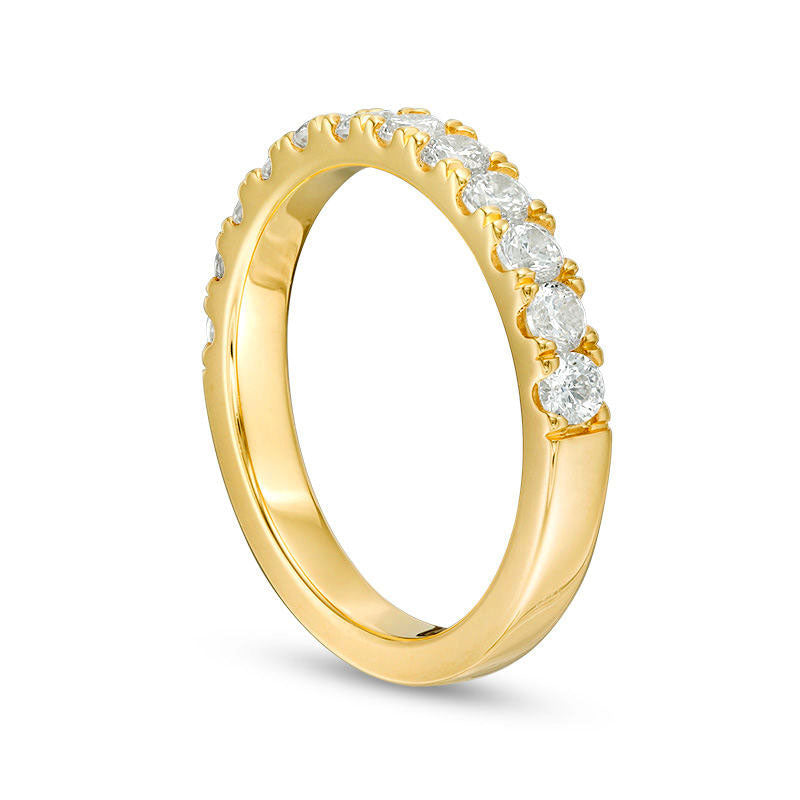 0.88 CT. T.W. Natural Diamond Wedding Band in Solid 10K Yellow Gold