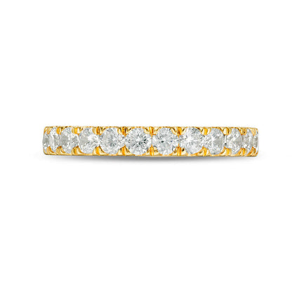 0.88 CT. T.W. Natural Diamond Wedding Band in Solid 10K Yellow Gold