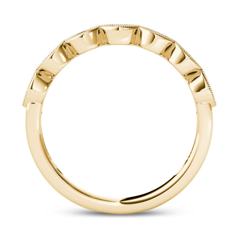 0.20 CT. T.W. Natural Diamond Marquise-Shaped Antique Vintage-Style Stackable Band in Solid 10K Yellow Gold