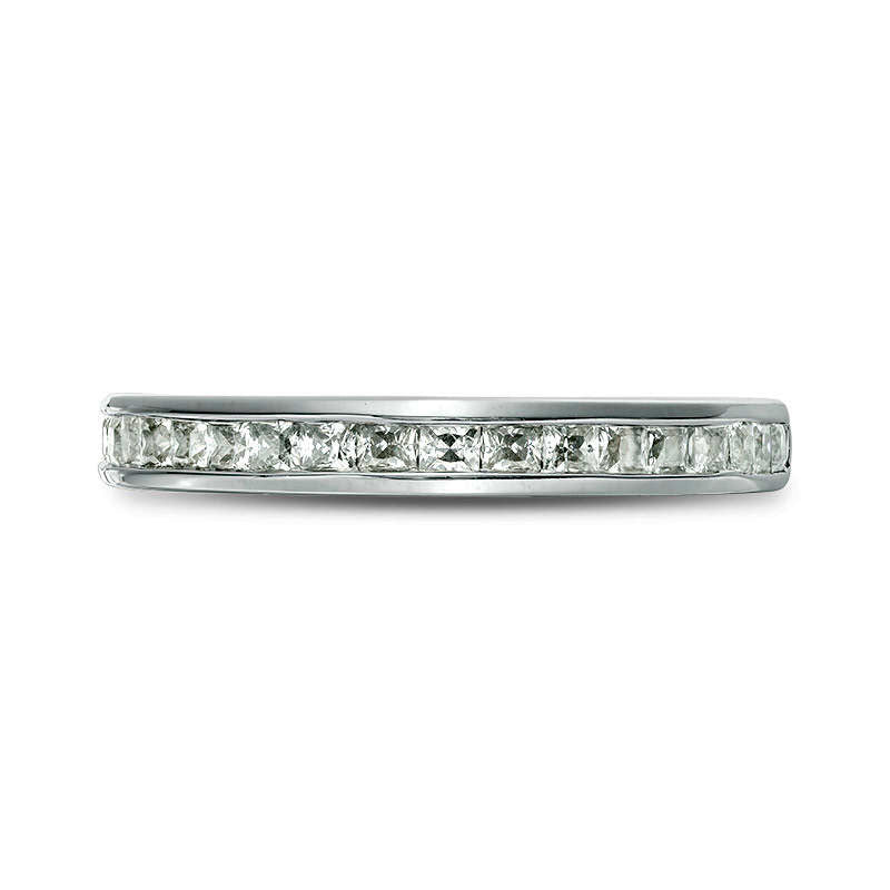 0.63 CT. T.W. Princess-Cut Natural Diamond Wedding Band in Solid 10K White Gold