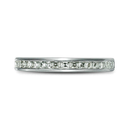 0.63 CT. T.W. Princess-Cut Natural Diamond Wedding Band in Solid 10K White Gold