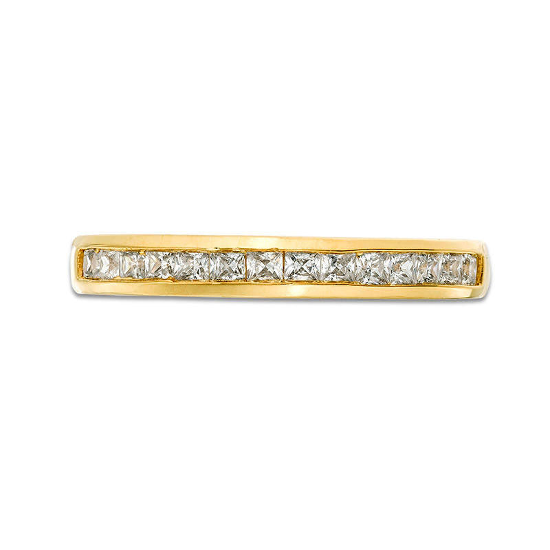 0.50 CT. T.W. Princess-Cut Natural Diamond Wedding Band in Solid 10K Yellow Gold