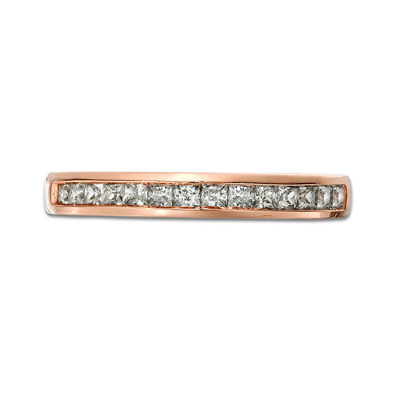 0.50 CT. T.W. Princess-Cut Natural Diamond Wedding Band in Solid 10K Rose Gold