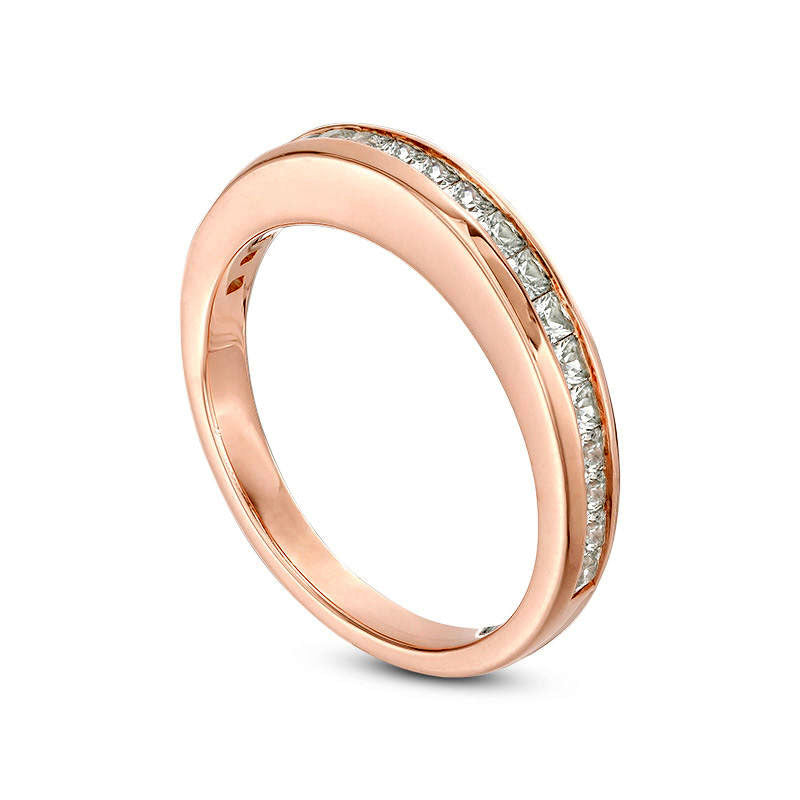 0.63 CT. T.W. Princess-Cut Natural Diamond Wedding Band in Solid 10K Rose Gold