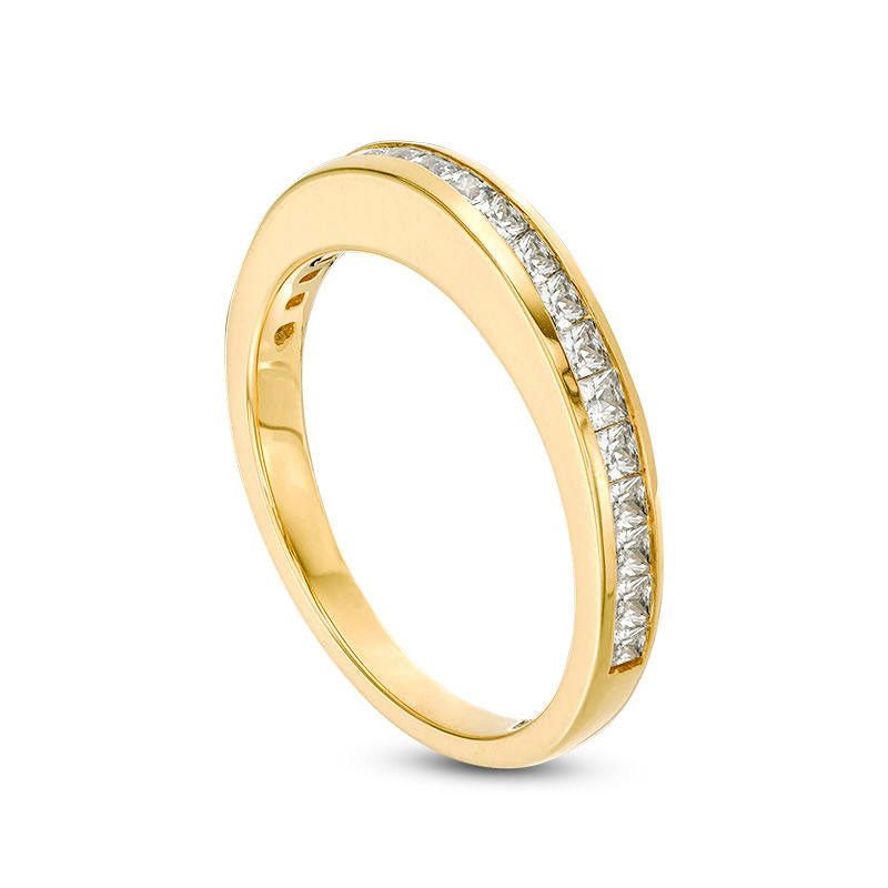 0.63 CT. T.W. Princess-Cut Natural Diamond Wedding Band in Solid 10K Yellow Gold