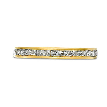 0.63 CT. T.W. Princess-Cut Natural Diamond Wedding Band in Solid 10K Yellow Gold