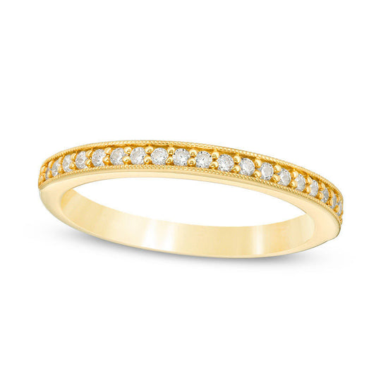 0.20 CT. T.W. Natural Diamond Antique Vintage-Style Wedding Band in Solid 10K Yellow Gold