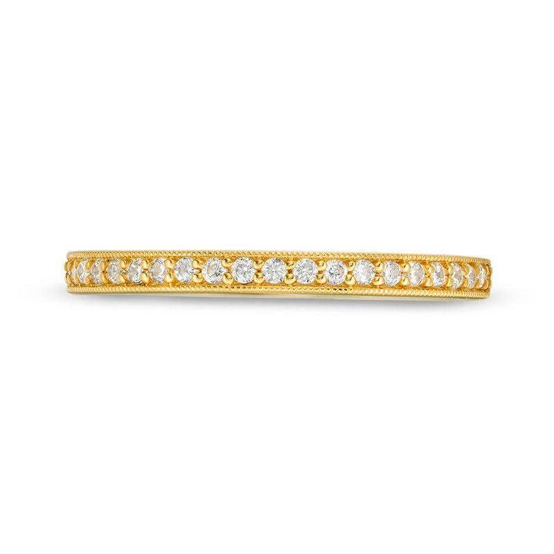 0.20 CT. T.W. Natural Diamond Antique Vintage-Style Wedding Band in Solid 10K Yellow Gold