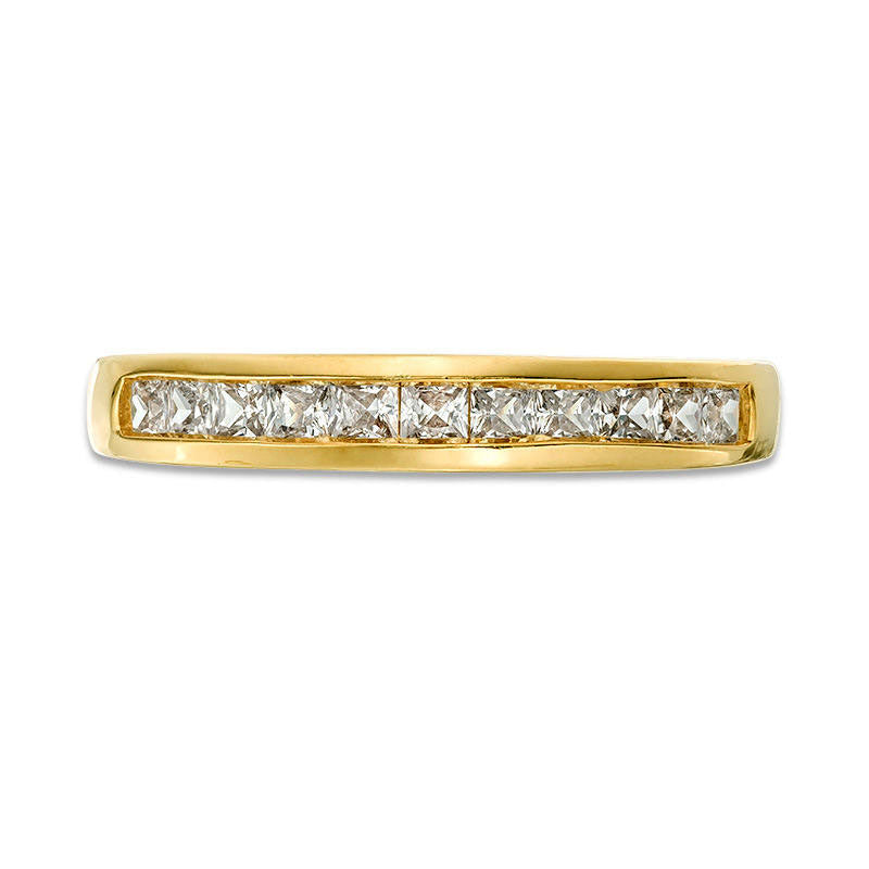 0.63 CT. T.W. Princess-Cut Natural Diamond Wedding Band in Solid 10K Yellow Gold