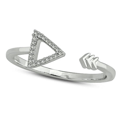 0.05 CT. T.W. Natural Diamond Arrow Wrap Open Ring in Sterling Silver