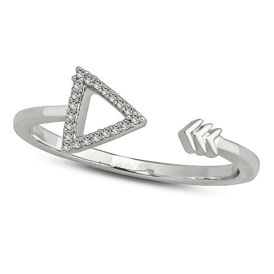 0.05 CT. T.W. Natural Diamond Arrow Wrap Open Ring in Sterling Silver
