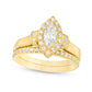 1.0 CT. T.W. Marquise Natural Diamond Frame Collar Bridal Engagement Ring Set in Solid 14K Gold