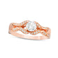 0.63 CT. T.W. Natural Diamond Ribbon Shank Engagement Ring in Solid 14K Rose Gold