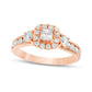 1.25 CT. T.W. Princess-Cut Natural Diamond Frame Three Stone Engagement Ring in Solid 14K Rose Gold