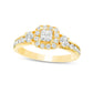 1.25 CT. T.W. Princess-Cut Natural Diamond Frame Three Stone Engagement Ring in Solid 14K Gold