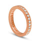 0.75 CT. T.W. Natural Diamond Antique Vintage-Style Eternity Wedding Band in Solid 18K Rose Gold (G/SI2)