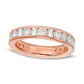 2.0 CT. T.W. Baguette and Round Natural Diamond Alternating Eternity Wedding Band in Solid 18K Rose Gold (G/SI2)