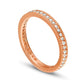 0.50 CT. T.W. Natural Diamond Antique Vintage-Style Eternity Wedding Band in Solid 18K Rose Gold (G/SI2)