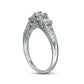 0.75 CT. T.W. Natural Diamond Three Stone V-Sides Antique Vintage-Style Engagement Ring in Solid 10K White Gold
