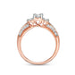 0.75 CT. T.W. Natural Diamond Three Stone V-Sides Antique Vintage-Style Engagement Ring in Solid 10K Rose Gold