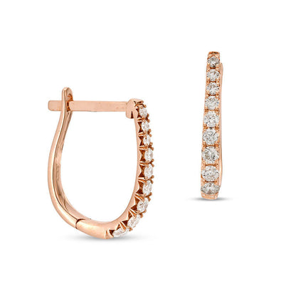 0.25 CT. T.W. Certified Diamond Hoop Earrings in 14K Rose Gold (H/I1)