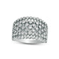 1.5 CT. T.W. Natural Diamond Multi-Row Ring in Solid 14K White Gold