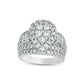 3.0 CT. T.W. Composite Natural Diamond Pear-Shaped Frame Multi-Row Collar Engagement Ring in Solid 14K White Gold