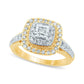 0.75 CT. T.W. Princess-Cut Natural Diamond Double Frame Antique Vintage-Style Engagement Ring in Solid 14K Gold
