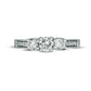 0.75 CT. T.W. Natural Diamond Three Stone Engagement Ring in Solid 10K White Gold
