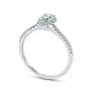 0.50 CT. T.W. Pear-Shaped Natural Diamond Frame Engagement Ring in Solid 18K White Gold (G/SI2)