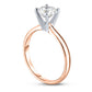0.88 CT. Certified Natural Clarity Enhanced Diamond Solitaire Engagement Ring in Solid 14K Rose Gold (I/SI2)