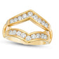1.0 CT. T.W. Natural Clarity Enhanced Diamond Chevron Solitaire Enhancer in Solid 14K Gold