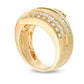 1.0 CT. T.W. Baguette and Round Natural Diamond Multi-Row Wrap Ring in Solid 14K Gold