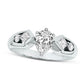 1.0 CT. T.W. Pear-Shaped Natural Diamond V-Sides Engagement Ring in Solid 14K White Gold (J/SI2)