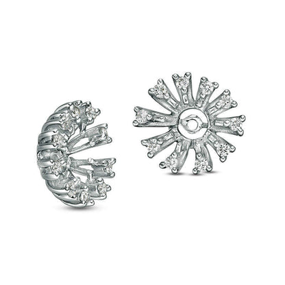 0.2 CT. T.W. Diamond Sunburst Frame Earring Jackets in 14K White Gold