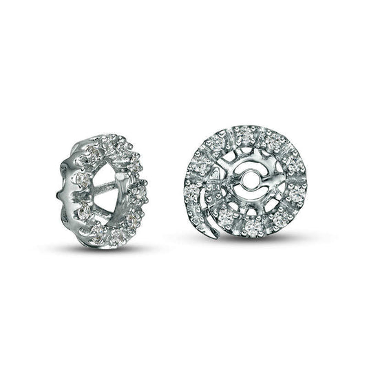 0.17 CT. T.W. Diamond Swirl Frame Earring Jackets in 14K White Gold