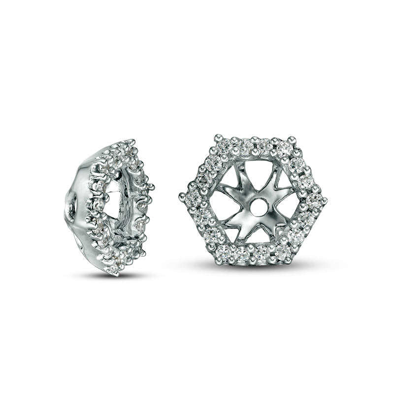 0.25 CT. T.W. Diamond Hexagon Frame Earring Jackets in 14K White Gold