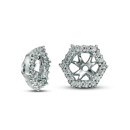 0.25 CT. T.W. Diamond Hexagon Frame Earring Jackets in 14K White Gold