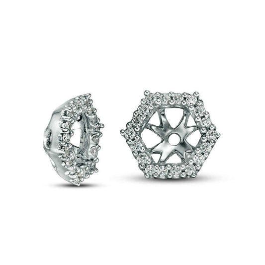 0.25 CT. T.W. Diamond Hexagon Frame Earring Jackets in 14K White Gold