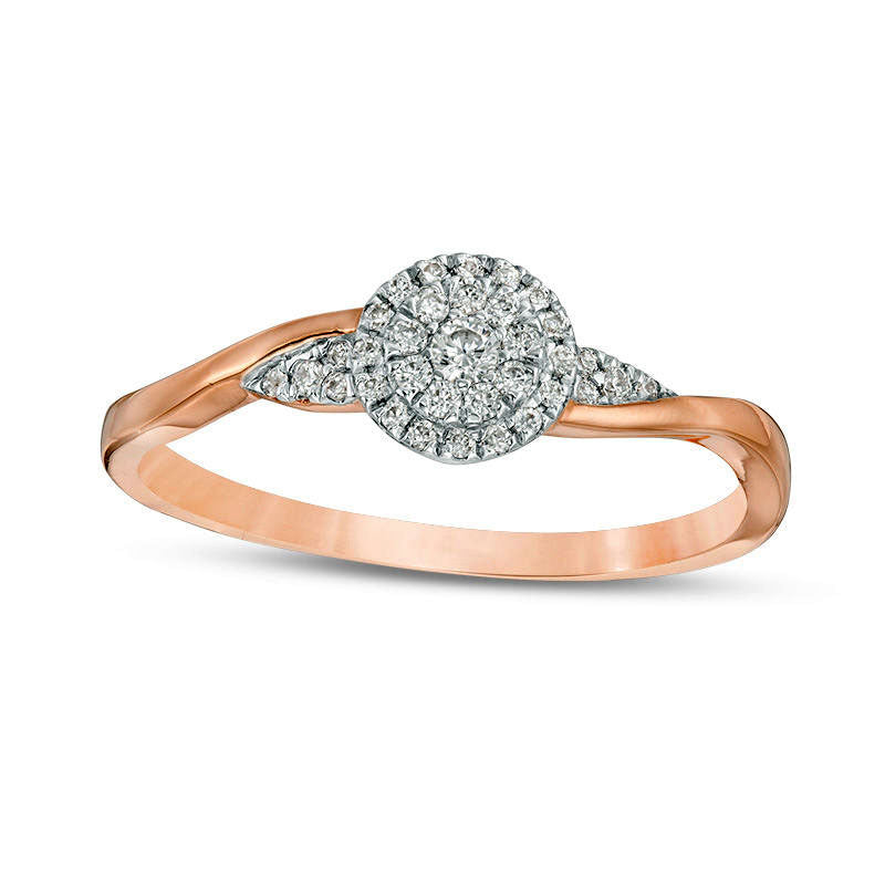 0.17 CT. T.W. Composite Natural Diamond Promise Ring in Solid 10K Rose Gold