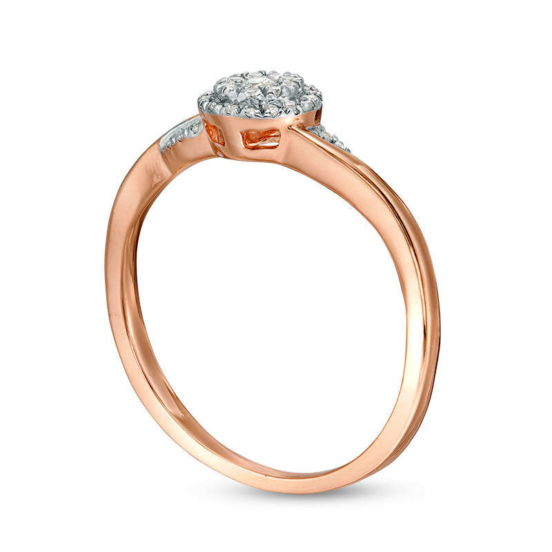 0.17 CT. T.W. Composite Natural Diamond Promise Ring in Solid 10K Rose Gold