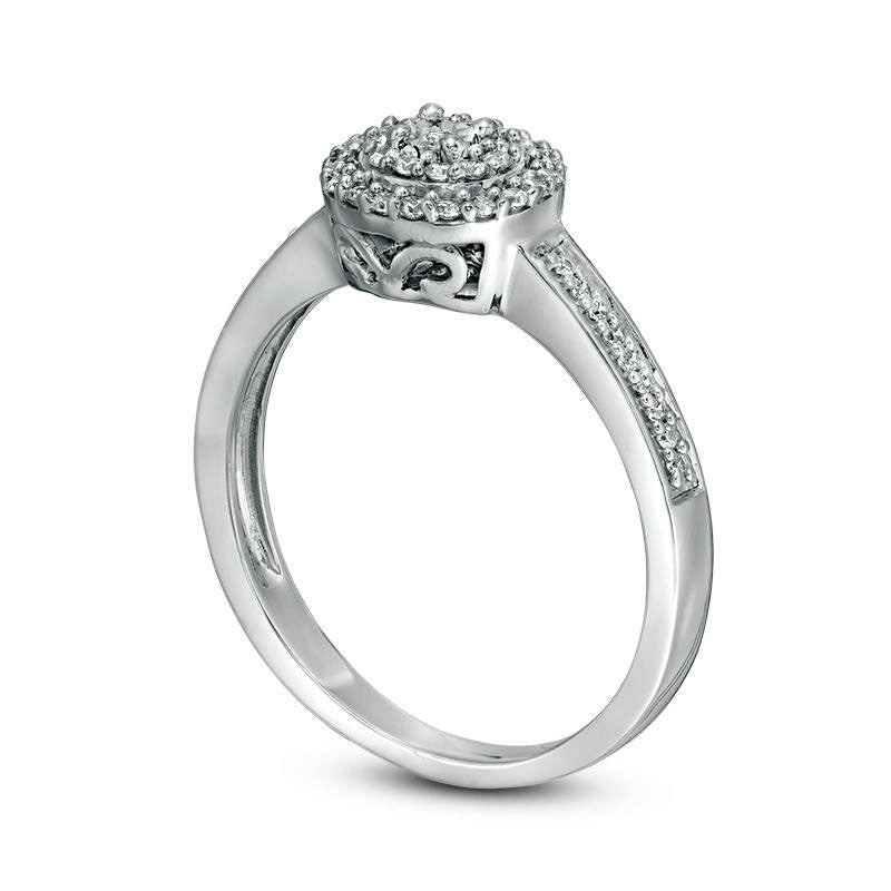 0.20 CT. T.W. Natural Diamond Double Frame Promise Ring in Sterling Silver