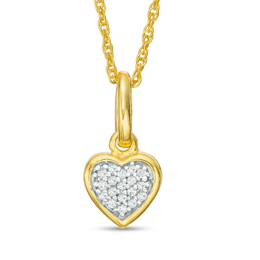 0.05 CT. T.W. Natural Diamond Heart Pendant in 10K Yellow Gold