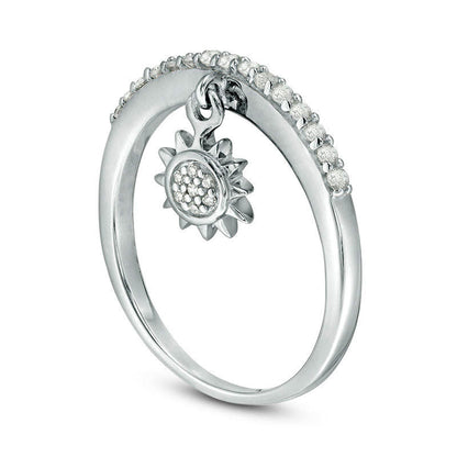 0.20 CT. T.W. Natural Diamond Sun Charm Ring in Sterling Silver